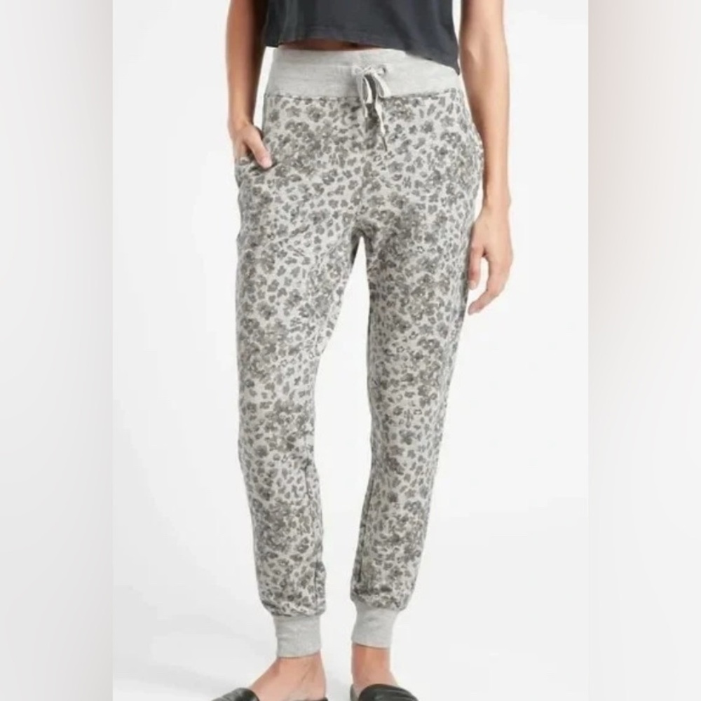 Athleta Womens Sz S Balance Printed Jogger Pants Heather Grey Casual